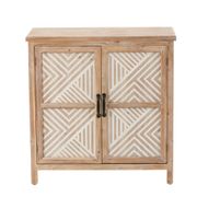 Farmhouse Lines Wood 2-Door Storage Cabinet - 31.5", Natural