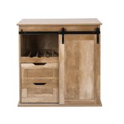 Manufactured Wood Wine and Storage Cabinet - Natural Oak
