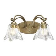 Chatsworth 2-Light Vanity Light with Fluted Glass Shades - Vintage Gold