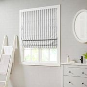 Cannon Yarn Dyed Striped Light Filtering Cordless Roman Shade - Gray