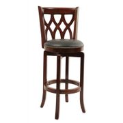 Cathedral Faux Leather 29" Swivel Bar Stool - Black/Dark Cherry