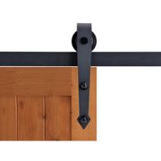 Arrow Sliding Standard Double Track Barn Door Hardware Kit - 12', Matte Black