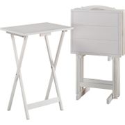 Lisbon 5-Piece Folding Tray Table Set - Whitewash