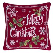 Very Merry Christmas Pillow - 18", Red