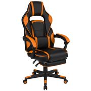 X40 Gaming Chair Ergonomic with Fully Reclining Back/Arms, Slide-Out Footrest - Black/Orange