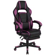X40 Gaming Chair Ergonomic with Fully Reclining Back/Arms, Slide-Out Footrest - Black/Purple