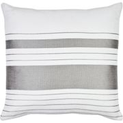 Strathmere Outdoor Pillow - 22", Cool Gray/ White