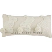 Happy Bunny Throw Pillow - 18", Tan