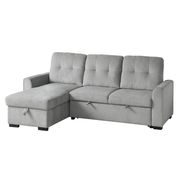 Suri 91.5" 2-Piece Chenille Upholstery Reversible Sectional with Storage - Light Gray
