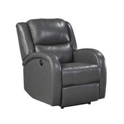 Geoffery Faux Leather Power Reclining Chair - Gray