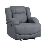 Darcel Microfiber Upholstered Reclining Chair - Graphite Blue