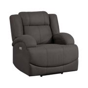 Darcel  Microfiber Upholstered Power Reclining Chair - Chocolate