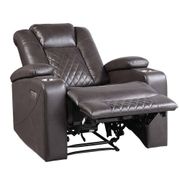 Briscoe Faux Leather Power Reclining Chair - Dark Brown