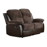 Bianca 62.5" Pillow Top Arm Textured Fabric Double Reclining Loveseat - 2-Tone Brown