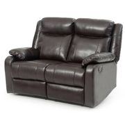 Ward 55" Faux leather 2-Seater Reclining Sofa with Pillow Top Arm - Dark Brown