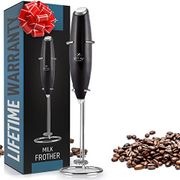 Milk Frother with Stand - Metallic Black