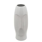 14" Long Face Vase - White