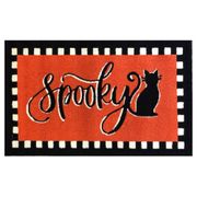 Spooky Cat Checker Stripe Doormat - 2'6" x 4'