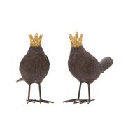 Royal Birdness Figurine - Set of 2, Black/Gold