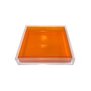 Encased Lucite Decorative Tray - Orange
