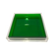Encased Lucite Decorative Tray - Emerald