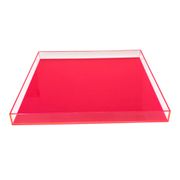 Lucite Decorative Tray - 21", Neon Pink