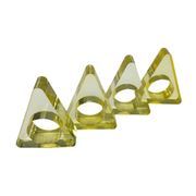 Lucite Napkin Ring - Set of 4, Triangle, Neon Yellow