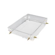 Lucite Studded Spikes Decorative Tray - 10", Clear/Gold