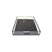 Lucite Decorative Tray with Handles - Rectangle, Black