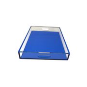 Lucite Decorative Tray with Handles - Rectangle, Blue