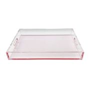 Lucite Decorative Tray with Handles - Rectangle, Light Pink