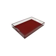 Lucite Decorative Tray with Handles - Rectangle, Red