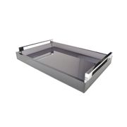 Lucite Decorative Tray with Handles - Rectangle, Smokey Black/Silver