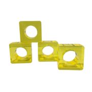 Lucite Napkin Ring - Set of 4, Square, Neon Yellow