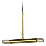 2-Light Hanging Bar Pendant - 12", Matte Brass