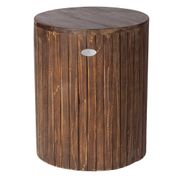 Recycled Wood Round Garden Stool - Cocoa Wash Brown
