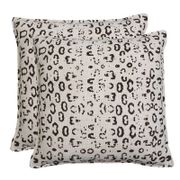 Lexi Leopard Cotton Slub Pillow - 20", Set of 2, Carafe