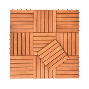 Eucalyptus 6-slat 12" Snapping Deck Tiles - Set of 10