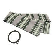 Replacement Fabric for Retractable Awning (Frame Not Included) - 10' x 8', Multi-Striped Green