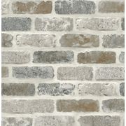 Washed Brick Peel and Stick Removable Wallpaper - 20.5" x 18', Soft Gray/Rust
