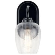 Valserrano 10" Wall Sconce 1-Light with Clear Seeded Glass - Black