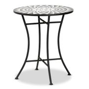 Callison Modern Colored Glass and Metal Outdoor Accent Table