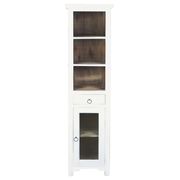 Shabby Chic Cottage Wood Accent Cabinet with Drawers - Distressed White/Driftwood Brown