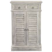 Shabby Chic Cottage Accent Cabinet with 2 Doors and 2 Drawers - Light Gray