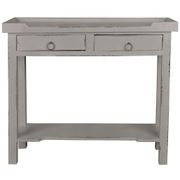 Shabby Chic Cottage Solid Wood Console Table with 2 Drawers - 30.3", Antique Gray