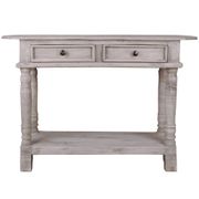 Shabby Chic Cottage Solid Wood Console Table with 2 Drawers - 32", Natural Limewash
