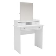 Merced 3-Drawers Dressing Table with Mirror - White