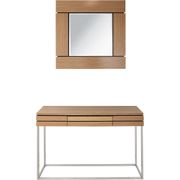 Barnes Glass Console Table with Wall Mirror - 47.2", Brown