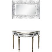 Atelier Glass Console Table with Wall Mirror - 43.7", Champagne