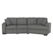 Delara 122.5" 2-Piece Chenille Upholstery Sectional with 2 Throw Pillows - Gray